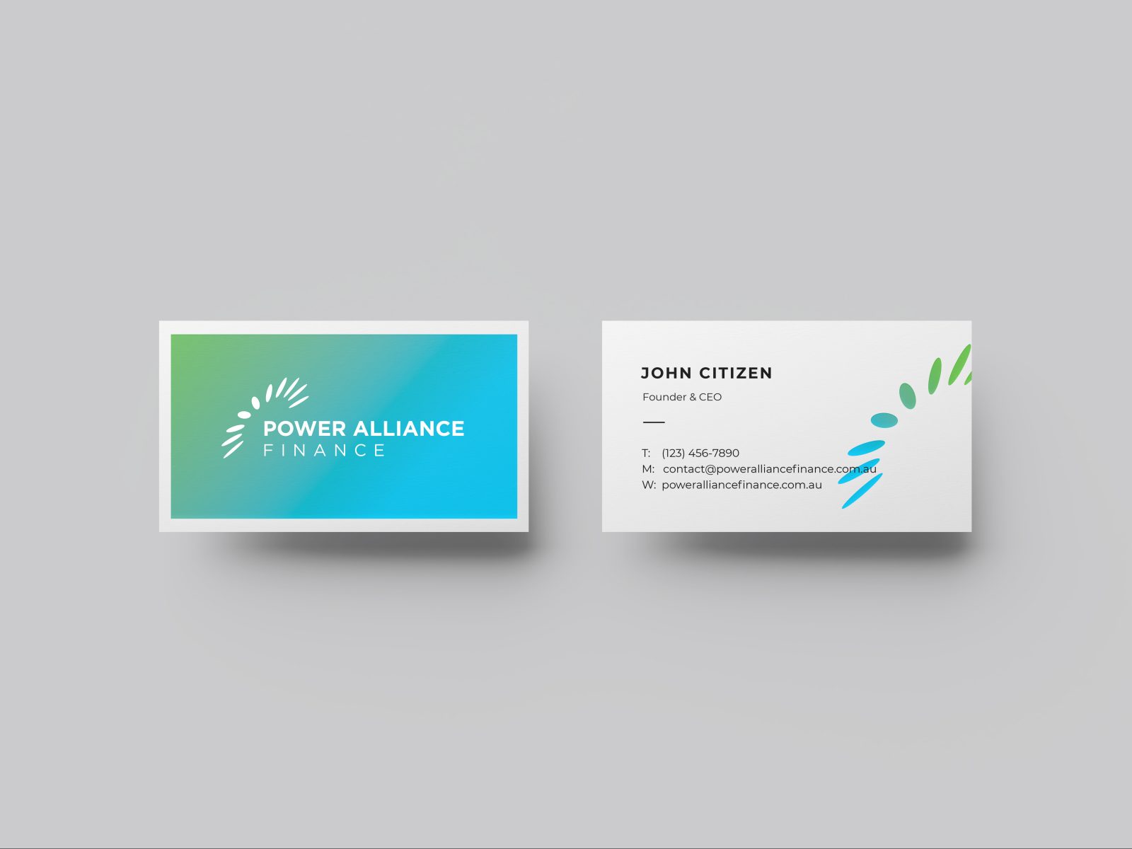 cards of founder & CEO of Power Alliance company